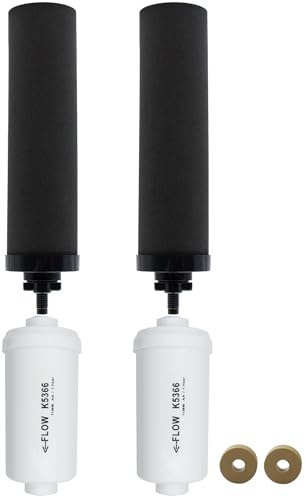 Renami Filtre à eau Gravity de rechange pour Berkey BB9-2 noir et filtres au fluorure PF-2, compatible avec le système de filtre à eau Berkey Gravity