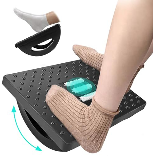 Mkitnvy Repose-pieds sous le bureau, Repose-pieds ergonomique, Effet de Massage Confortable pour Une Meilleure Circulation Sanguine dans Les Jambes pour Bureau Maison, Noir