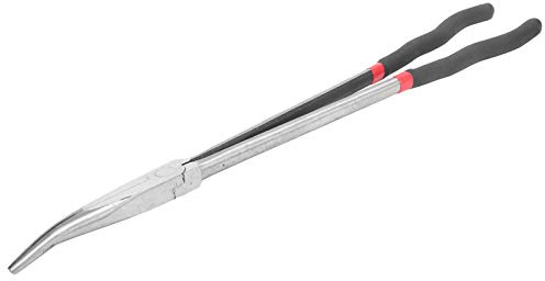 Professional Needle Nose Pliers, 40.6 cm Long Handle, Tool Steel Construction, Non-Slip Safety Grip, 25-Degree Angled Head