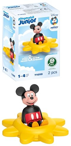 Playmobil 71697 JUNIOR & Disney: Mickey's & Minnie's Cloud Ride, Mickey Mouse, made from over 90% plant-based plastics, gifting toy and fun role-play, playsets suitable for children ages 12 months+