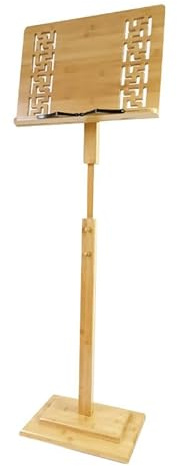 Notenständer holz, Notenständer klappbar stabil, Tragbarer Podiumständer, höhenverstellbar 39,4 Zoll - 51,2 Zoll, Notenständer für Gitarre, Geige, Ukulele spielen und lesen (C(100-130CM))