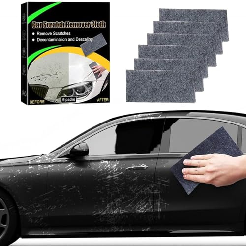Nano Sparkle Tuch (6Stück), 2024 Nano Sparkle Tuch Auto Kratzer, Nano Magic Tuch für Auto Kratzer Entfernen Reparatur, Car Scratch Remover für Reparatur von leichten Kratzfarben,Lackpflege (6 Stück)