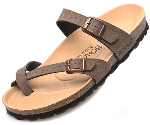 BOnova Damen Portofino Vegan in 4 Farben. Vegane Sommersandale für Frauen mit Kork-Fußbett - Hergestellt in der EU!