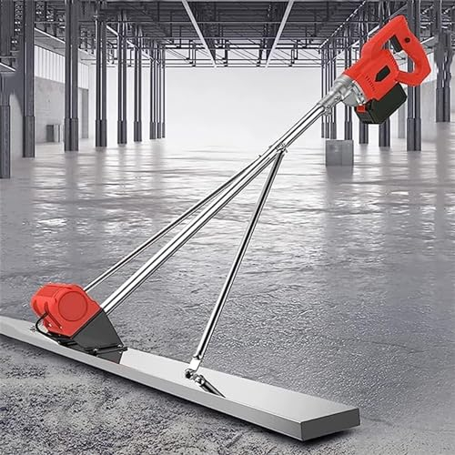 Outil de vibration de chape électrique for le traitement du béton, outil de travail de chape de surface en béton de 6000 tr/min, avec planche en acier inoxydable de 1,5 m et moteur de vibration sans f