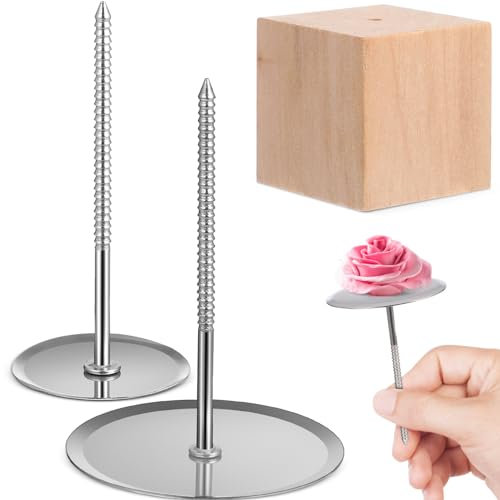 Luxshiny 1set Flower Nails for Cake Decorating Includes Holders for Icing Flowers for Beginners and Cake Decoration Activities