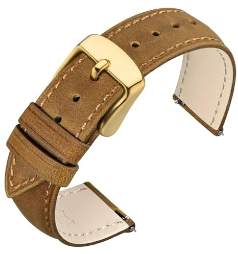 ANNEFIT Uhrenarmband 18mm 19mm 20mm 21mm 22mm für Herren Damen, Lederarmband Vintage, Schnellverschluss Ersatzarmband