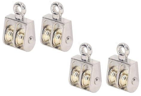 Doppelter Flaschenzug, 4-teiliges Set mit Doppeltem Flaschenzug aus Zinklegierungsmaterial, Tragbar für Hebeanwendungen Im Innen- und Außenbereich, Reibungsloses Laden mit