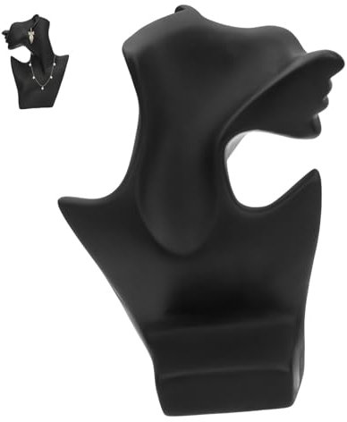 Holibanna Buste De PréSentoir À Bijoux En RéSine Noire Mannequin De Vitrine Pour Colliers Boucles D'Oreilles Et Pendentifs - Support ÉLéGant Et LéGer Pour DéCoration De Bijoux