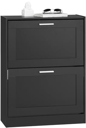 SoBuy Schuhschrank schmal mit 2 Klappen 60x80x25cm für Flur