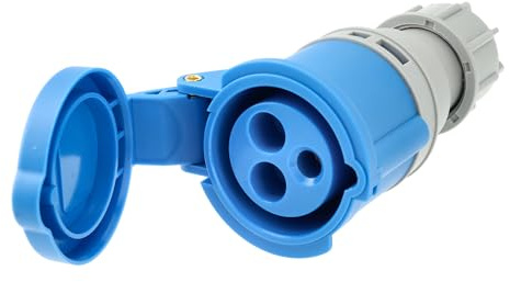 Jandei - Enchufe Base Conector de Potencia, Toma industrial 2P+E 6H 200-250 Vac IP44 (Hembra Aéreo 16A)