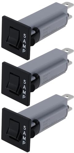 YINETTECH 3 Pezzi W Tipo 5A 2 Pin Fusibile Interruttore Termico A Scatto Adatto Per Trasformatori Motori Caricabatterie