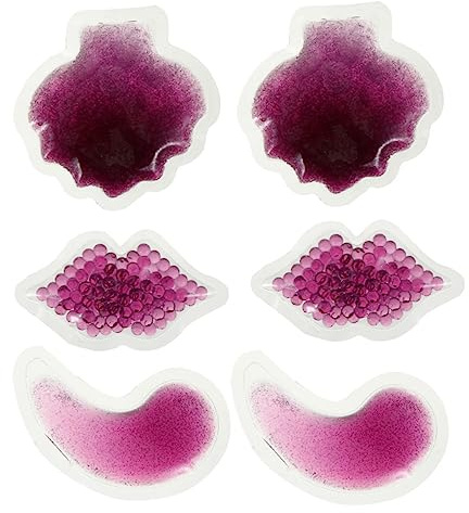WEKAMOS 6pièces Pack De Compresses De Gel Chaud-froid Pour Visage Yeux Coussinets Réfrigérables Pour Soulagement Des Douleurs Et Soins Peau