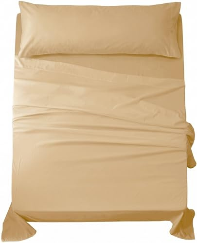 Sábanas 90x190 - Juego de Sábanas 3 Piezas - 100% Microfibra Suave y Transpirable - Sábana Bajera Ajustable, Encimera y Funda Almohada - Ropa de Cama Ligera (Crema)