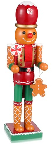 ARTSEWPLY Adorno Navideño Cascanueces De Madera 35 Cm Artesanía Delicada Decoración Navideña para Escritorio Fiestas De Navidad
