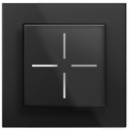 Homematic IP Glastaster mit 1-Fach Glasrahmen, schwarz, Smart Home, Wandschalter, Vier Tasten, Schalter für Ihr Homematic IP Smart Home, universell einsetzbar, schaltet Aktoren und Funktionen