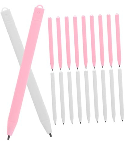 CLISPEED 20pcs Stylus Pens for Lcd Writing Tablet and Touchscreen Devices, Lightweight Fine-tip Tablet Pens for Drawing and Note Taking, White and Light Pink for Boys and Girls