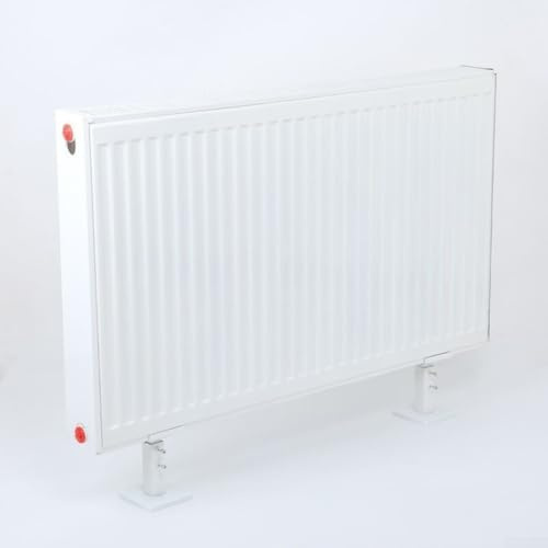 Yuanpgky Support de radiateur réglable compatible avec les radiateurs à panneaux en acier | Plage de hauteur 14 à 21 cm | Pied de fixation au sol | Design extensible fixe compatible avec la stabilité