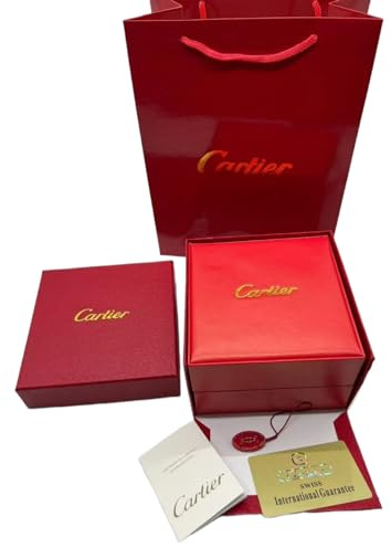 ROUREOX Dam Klocka Gåvobox Röd Fyrkantig Kista Elegant Design Skyddande Hållare Bröllop Jubileum för Cartier Red Box