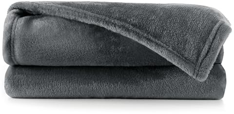 DecoKing Kuscheldecke 220x240 cm grau Decke Microfaser Tagesdecke Mic | Fleece weich sanft kuschelig anthrazit Graphit Grey dimgray Charcoal