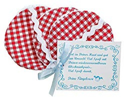 3er-Pack: Wiederverwendbare Wattepads aus Stoff Reinigungs Pads Abschminkpads Baumwolle 6 cm Durchmesser Waschmaschinen Geeignet Rot Weiß Kariert Fair Trade Ringelsuse