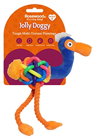 Rosewood Tough Multi Texture Flamingo Dog Toy
