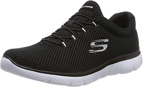 Skechers SUMMITS dam Sneaker Låga sneakers, Black Mesh White Trim, 36 EU
