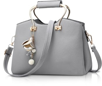 NICOLE&DORIS Damen Handtaschen Schultertasche mit Tragegriff Umhängetasche für Damen Ledertasche mit langem Riemen