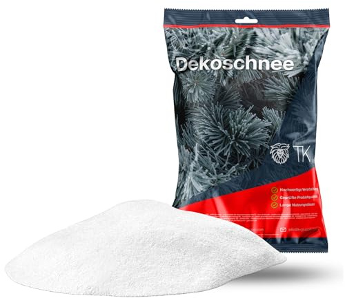 TK Gruppe Timo Klingler 10x konstsnö fluffig snö - övertygande äkta & mjuk - glittrande strösnö Dekosnö som dekoration vid jul