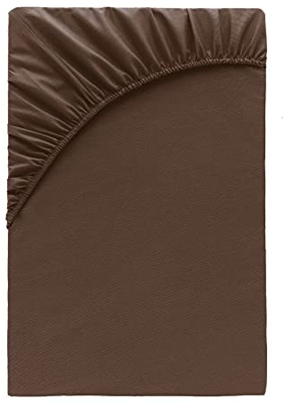 Class Home Collection Spannbettlaken Topper 180x200cm - 200x200cm Jersey Baumwolle Schokobraun