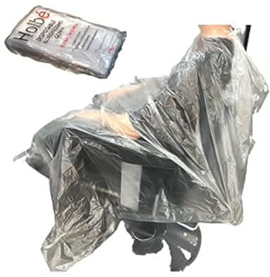 Holbé 120x140cm 50 pcs Disposable Thick XL Gown/Apron/Large Cape for Hairdressers, Barbers & Salons for haircut, dyeing, coloring and shampooing