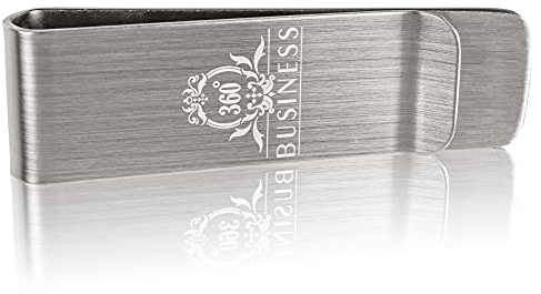 360°Business - Geldklammer Herren - Extrem Stabil - Geldscheinklammer - Für Geldscheine aus Edelstahl - Farbe Silber