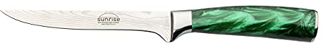 Rockingham Forge Cuchillo Para Deshuesar, Serie Sunrise, 6 Pulgadas, Hoja de Acero Inoxidable con Mangos de Resina, Verde Esmeralda, RF-2106GN