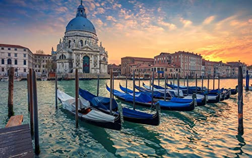 Haeran River Venedig Canal Grande Boot Kathedrale Italien Malen Nach Zahlen DIY Einzigartiges Leinwand Ölgemälde Kit Digitale Malerei