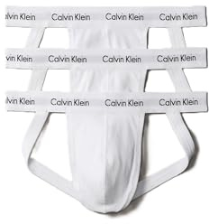 Calvin Klein Lot de 3 sangles jock en coton extensible pour homme, 3 paires - Blanc, Large