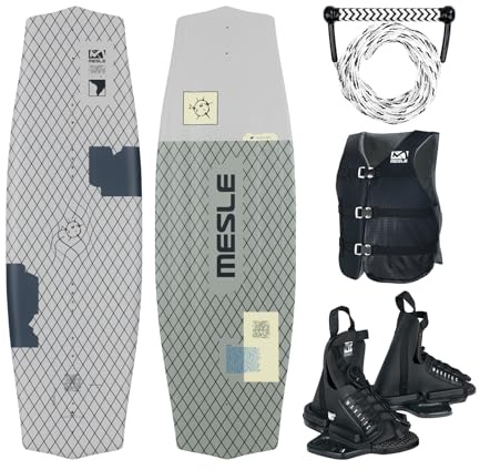 MESLE Wakeboard Komplett-Set Liberty STD, Bindung Onset, Leine Combo, Weste Sportsman
