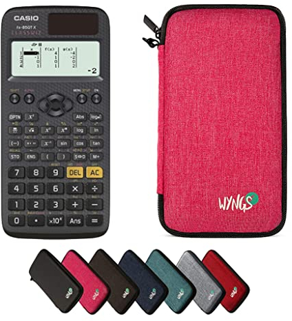 Casio fx-85GT X inkl. WYNGS Schutztasche Pink - Wissenschaftlicher Taschenrechner - Basic Set