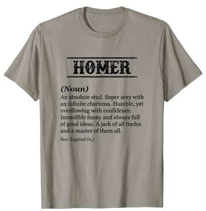 Hombre HOMER - Frase divertida con definición de nombre | Personalizado para hombre Camiseta