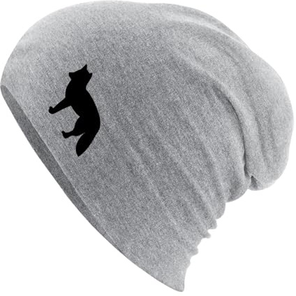 Huuraa Mütze Fuchs Silhouette Geschenk Heather Grey Fuchs Accessoire