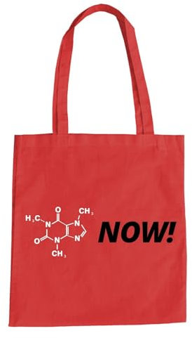 Koffein Now Baumwolltasche - Chemie Struktur Formel Kaffe Ingenieur Physik Rot