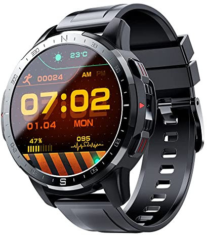 Smart Watch with SIM Card Slot, GPS Smartwatch Tracker Heart Rate Call Message Reminder Pedometer Music Play Calorie Counter Women Men Activity Trackers for Android IOS,Black,16G(128G,Gold)(16G,Black)