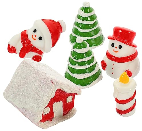 RORPOIR Bezauberndes Mini-Weihnachtsornament-Set für die Inneneinrichtung Mini-Weihnachts-Mikrolandschaftsornamente Schneemann