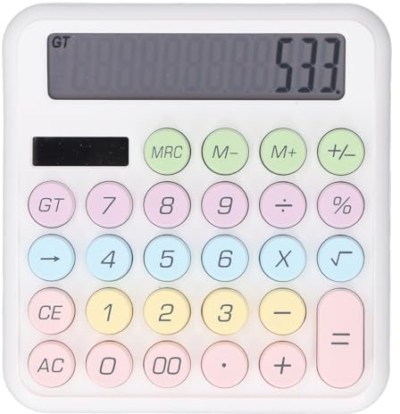 Taschenrechner Im Mechanischen Tastaturstil mit 28 Tasten, 12-stelliger Dual-Power-Retro-Rechner mit LCD-Display, Tragbarer Tischrechner für Büro, Zuhause und Schule
