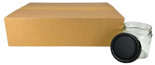 BIENEN SCHMIDT 52x DEEP Twist Off Honigglas 500 g Rundglas Gläser für Honig Deckelfarbe Schwarz - glänzend