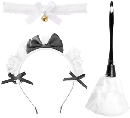 1 Bandeau En Dentelle, 1 Plumeau Et 1 Nœud Papillon, Accessoires De Femme De Chambre, Accessoire De Cosplay