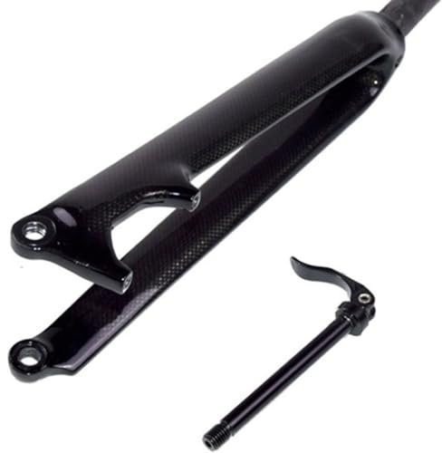 ERSINIAN Forcella per Bici da Corsa 700C Freno a Disco Forcella Rigida in Carbonio Forcella Anteriore Dritta da 1-1/8 Perno Passante 12x100mm Leggera