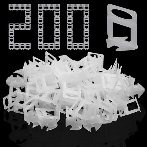 Lvjkes 200 Stück Fliesen nivelliersystem, Zuglaschen 2 mm, Präzise Nivellierung, Verbesserte Baueffizienz, für Fliesenhöhe 3-15 mm fliesenverlegehilfe (2mm)