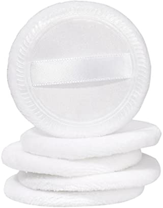 WRITWAA 5pièces Houppette De Maquillage Coton Minérales Et Fond De Teint Et Filles Application Équilibrée Et Douce Couleur Blanche