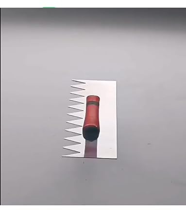 Genérico Llana de Acero Inoxidable con Dientes Afilados, Llana de enlucido con Muescas en V, Herramienta for Alisar hormigón, for enlucido y revoque(Style A)