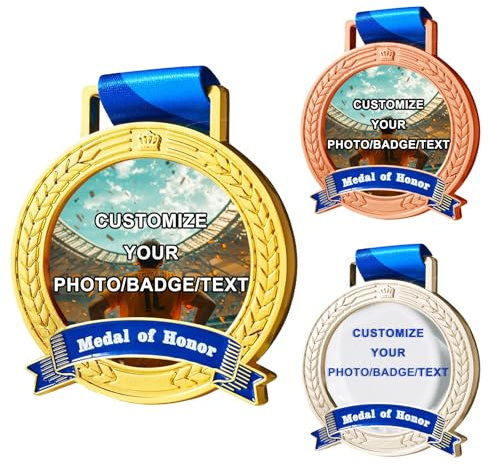 Personalisierte Kristallmedaille mit Foto & Text – medaille mit gravur, pokal mit gravur wunschtext – hochwertige Kristallmedaille – 1–100 Stück, für Kinder & Erwachsene, Vereine, Turniere, Schule