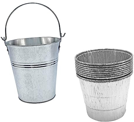 iplusmile 10pezzi Secchio Raccogli Grasso Barbecue Portatile con Fodere USA e Getta per Barbecue Aperto Leggero e Facile da Trasportare Adatto per Pulizia Semplice e Raccolta Olio